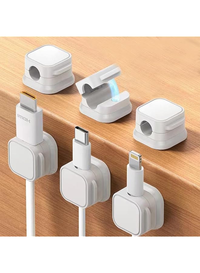 Green Tiger 6 Pcs Cable Management Organizer, Desk Wall Cable Clip, Magnetic Cable Organizer, Adhesive Wire Holder, Desktop Mouse Cable Home Use Simple Cable Winder - Image 1