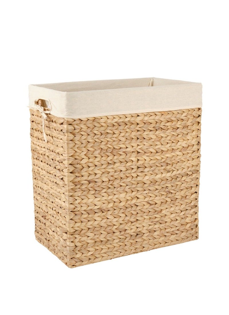 Homesmiths Rectangular Water Hyacinth Laundry Hamper 54.5 x 33 x 61 cm