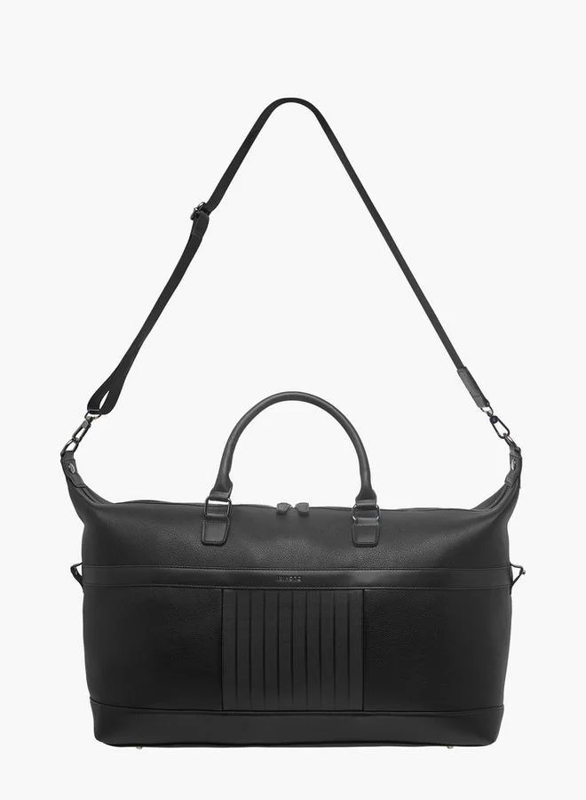 DUCHINI Solid Duffle Bag with Zip Closure and Detachable Strap
