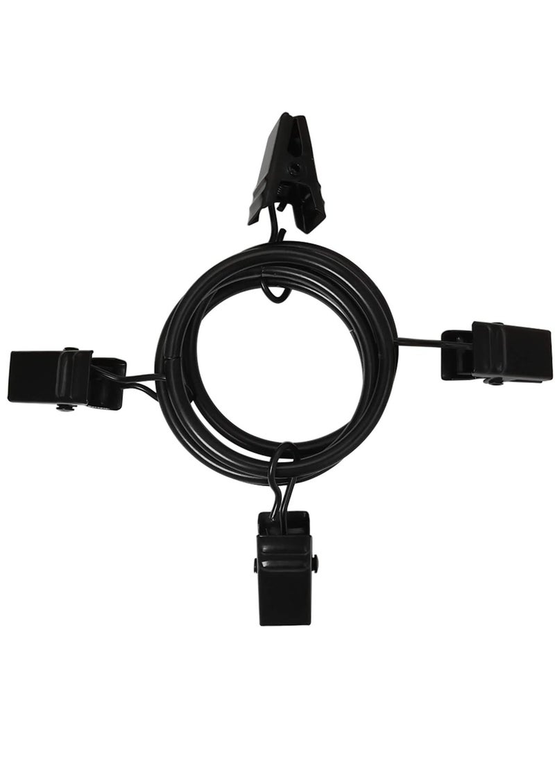 Bukela 40 Pack Curtain Rings with Clips, Drapery Clips with Rings, Drapes Rings 1.26 in Interior Diameter, Fits up to 1 in Curtain Rod, Black - Image 3