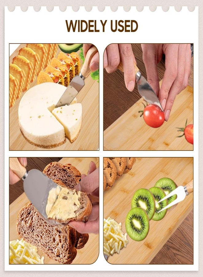 TURIMON Bamboo Charcuterie Board Set - Cheese Serving Platter with 4 Stainless Steel Knives and Fruit Tray - Elegant Cheese Board for Parties, Weddings, and Home Entertaining - Image 5