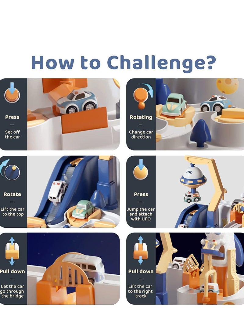 سيوسي مغامرة إنقاذ السيارات ألعاب مضمار السباق Toddler Girls Kids Ages 4-7 Space Theme Gifts Playset Educational Learning (باللغة الإنجليزية) - Image 2