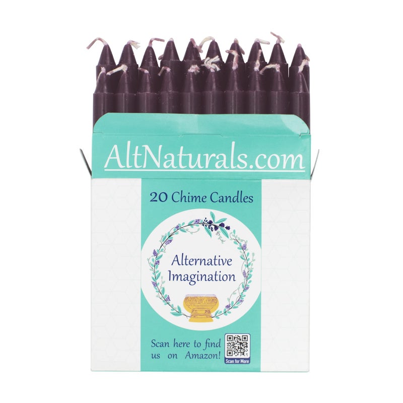 Alternative Imagination Black Chime Candles - 20 Pack of Unscented 4 Inch Mini Taper Candles - Dripless Long Burning Ritual Candles for Meditation, Protection, Banishing Negativity, & Home Decor - Image 2