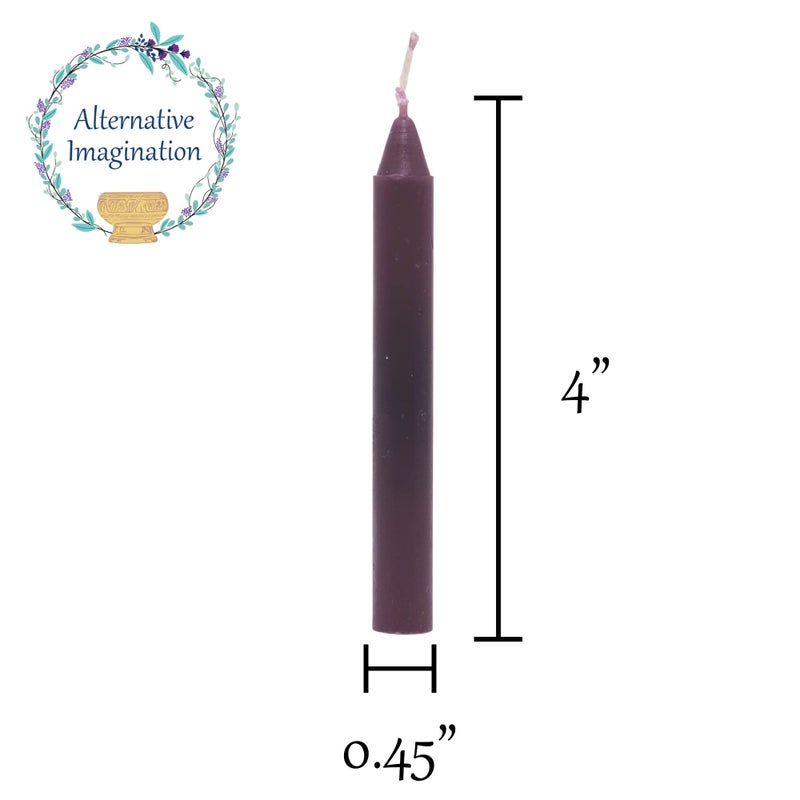 Alternative Imagination Black Chime Candles - 20 Pack of Unscented 4 Inch Mini Taper Candles - Dripless Long Burning Ritual Candles for Meditation, Protection, Banishing Negativity, & Home Decor - Image 3