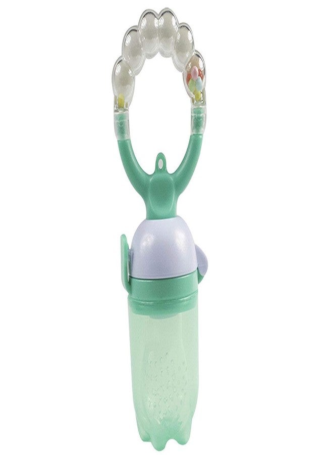 Lappu Baby Food Fruit Nibbler Pacifier Feeder for Babies Fruit & Vegetables (Rattle- Green) - Image 2