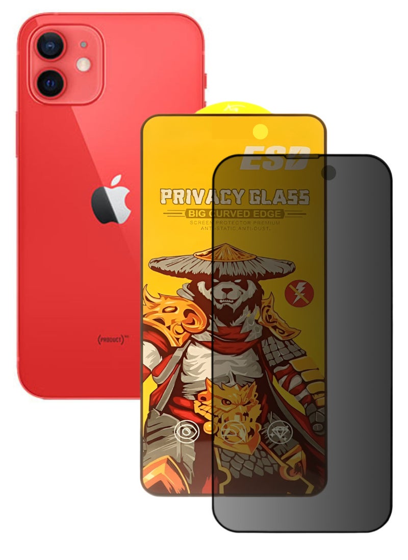 ESD Tempered Dustproof Privacy Glass Screen Protector Compatible For iPhone 12 - Image 1