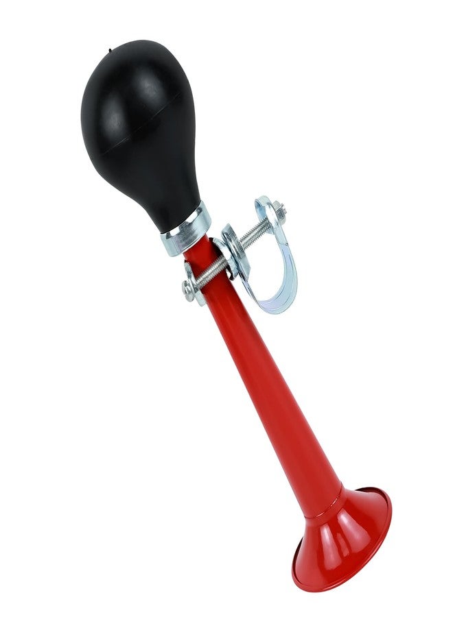 Ongfuwu Bike Bugle Horn, Classic Vintage Metal Air Horn for Bicycles, High Volume Squeeze Bike Horns for Adults & Kids, Universal Loud Sound Bicycle Bell Fit Vehicles Bikes Golf Cart (Red) - Image 1