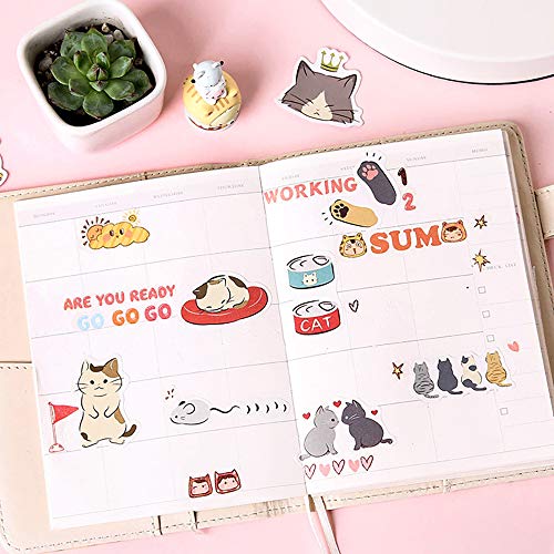 Doraking Small Size Laptop Stickers Decals, 45pcs Doraking Boxed DIY Decoration Super Cute Cats Stickers for Laptop, Planners, Scrapbook, Suitcase, Diary, Notebooks, Album (Cats Diary) - Image 5