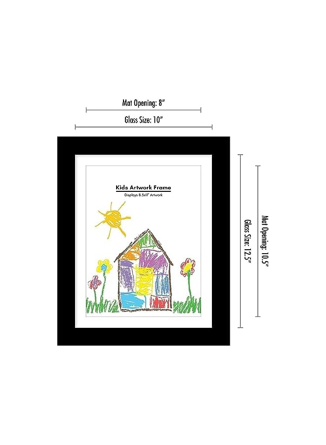 The Bros إطار فني للأطفال بحجم A4 - عبوة من 2 - إطار خشبي دوار مع فتح أمامي، زوايا آمنة مدورة لرسم الأطفال والحرف اليدوية | تعليق على الحائط/الطاولة، ديكور فصل مونتيسوري (أسود) - Image 4