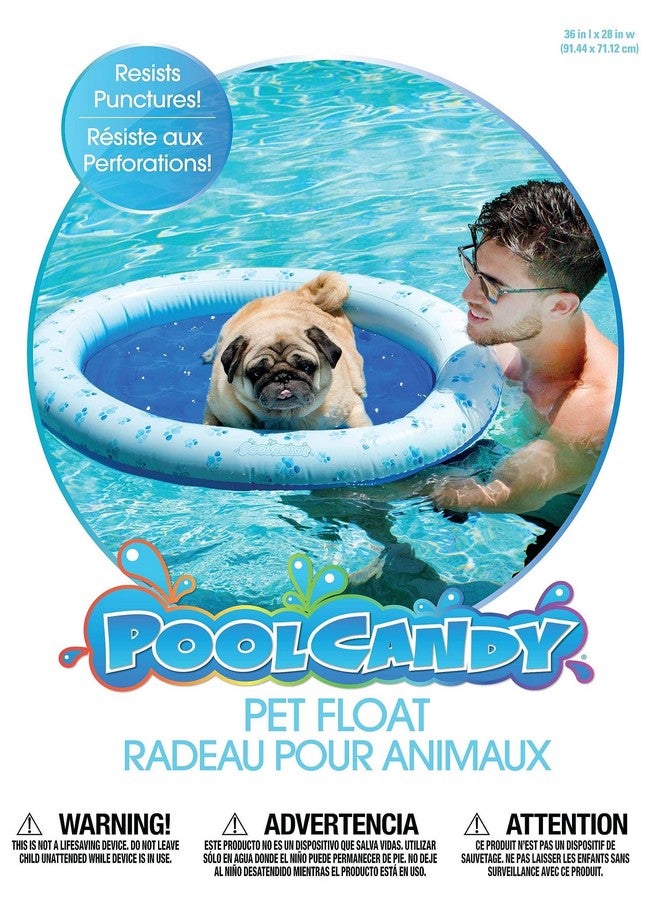 Poolcandy عوامة قابلة للنفخ للحيوانات الأليفة للكلاب الصغيرة والمتوسطة التي يصل وزنها إلى 35 رطلاً. مصنوعة من مادة PVC شديدة التحمل - Image 3