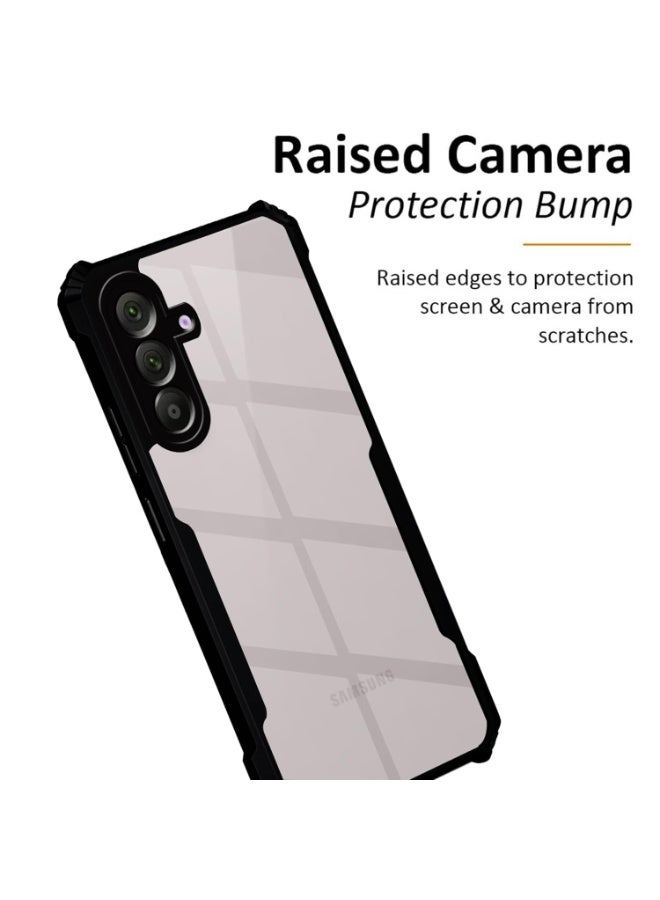 Samsung Galaxy A57 Clear Case Shockproof Premium TPU Black Border 360 Degree Impact Resistant Camera Protection non-Yellowing Transparent Cover Designed For Samsung Galaxy A57 - Image 4