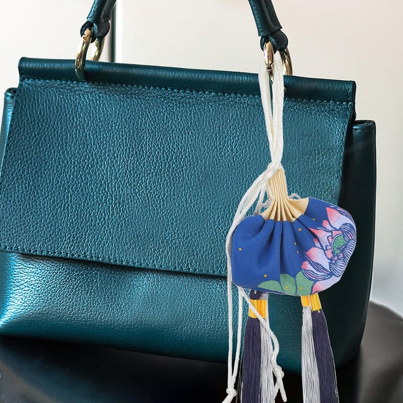 Lavender Scent Sachet Pendant Empty Blue Satin Bag Refillable Hanging Perfume Sachets for Car Home Décor Set - Image 5