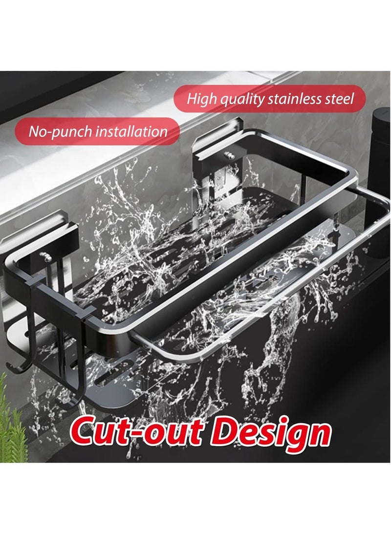 Kitchen Sink Storage Shelf, Stainless Steel Kitchen Faucet Sponge Holder, Kitchen Washing up Organiser, Kitchen Multifunctional Sink Caddy Removable Kitchen Sink Organiser - Image 4