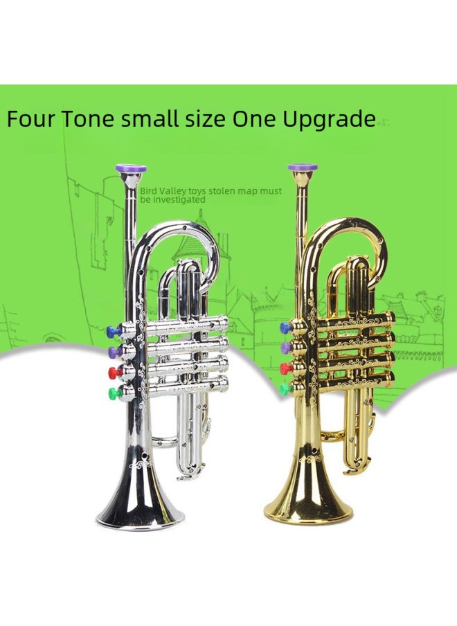 null - Other Simulation Model Toys - Realistic Dinosaur Toys Movable Joints For Kids' Playtime Fun-Color:Tritone Trumpet-Silver - Image 1