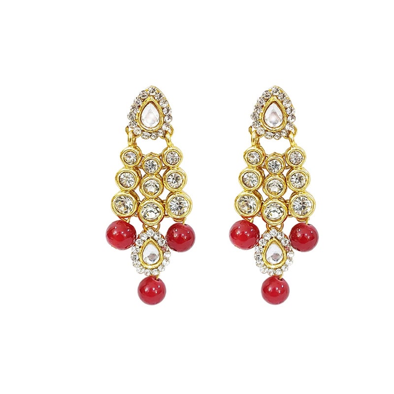 CHRISHAN Store gold plated designer stone pearl necklace set for women and girls. - Image 4