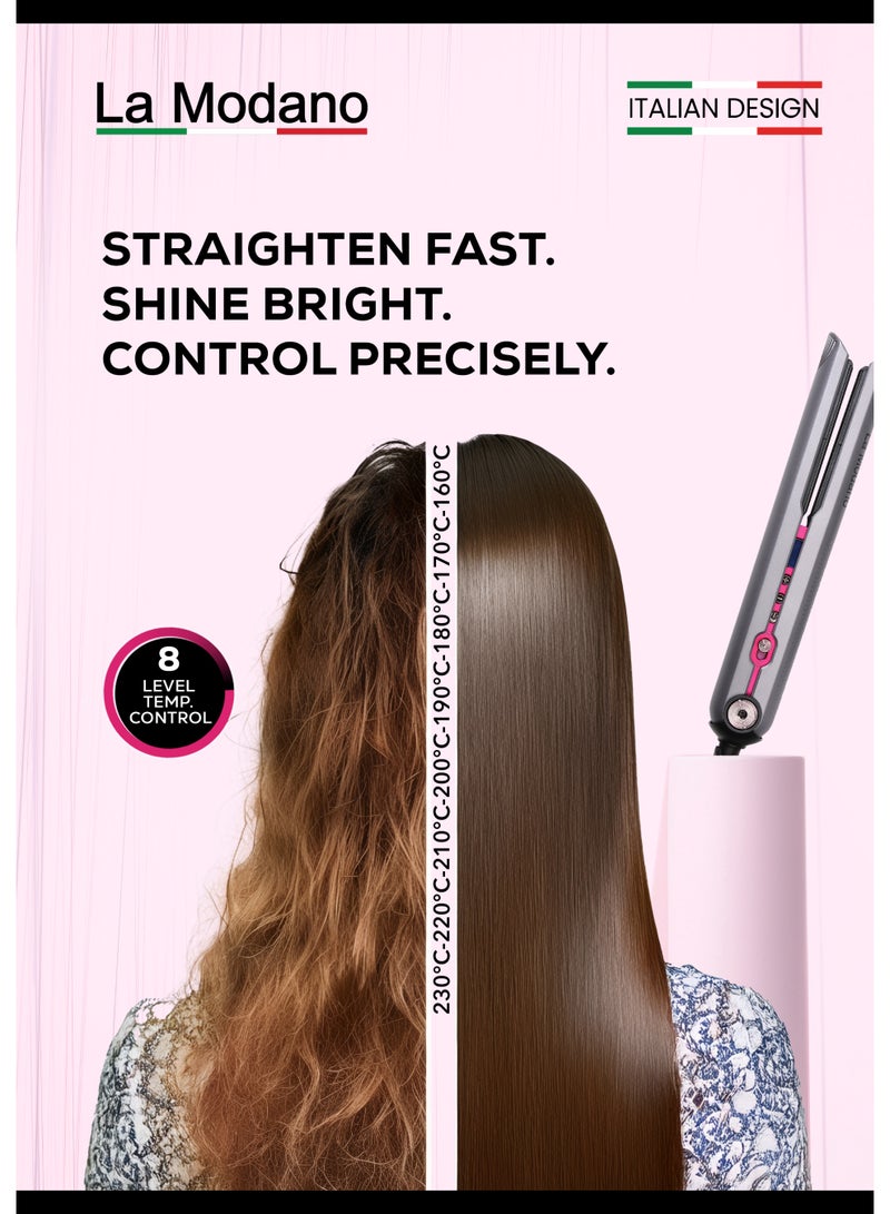 La Modano Hair Straightener with Ceramic Coating 8 Temperature Levels, LCD Display, PTC Heating, Lock Function LMHS450 - Image 5