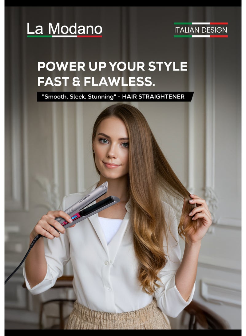 La Modano Hair Straightener with Ceramic Coating 8 Temperature Levels, LCD Display, PTC Heating, Lock Function LMHS450 - Image 2