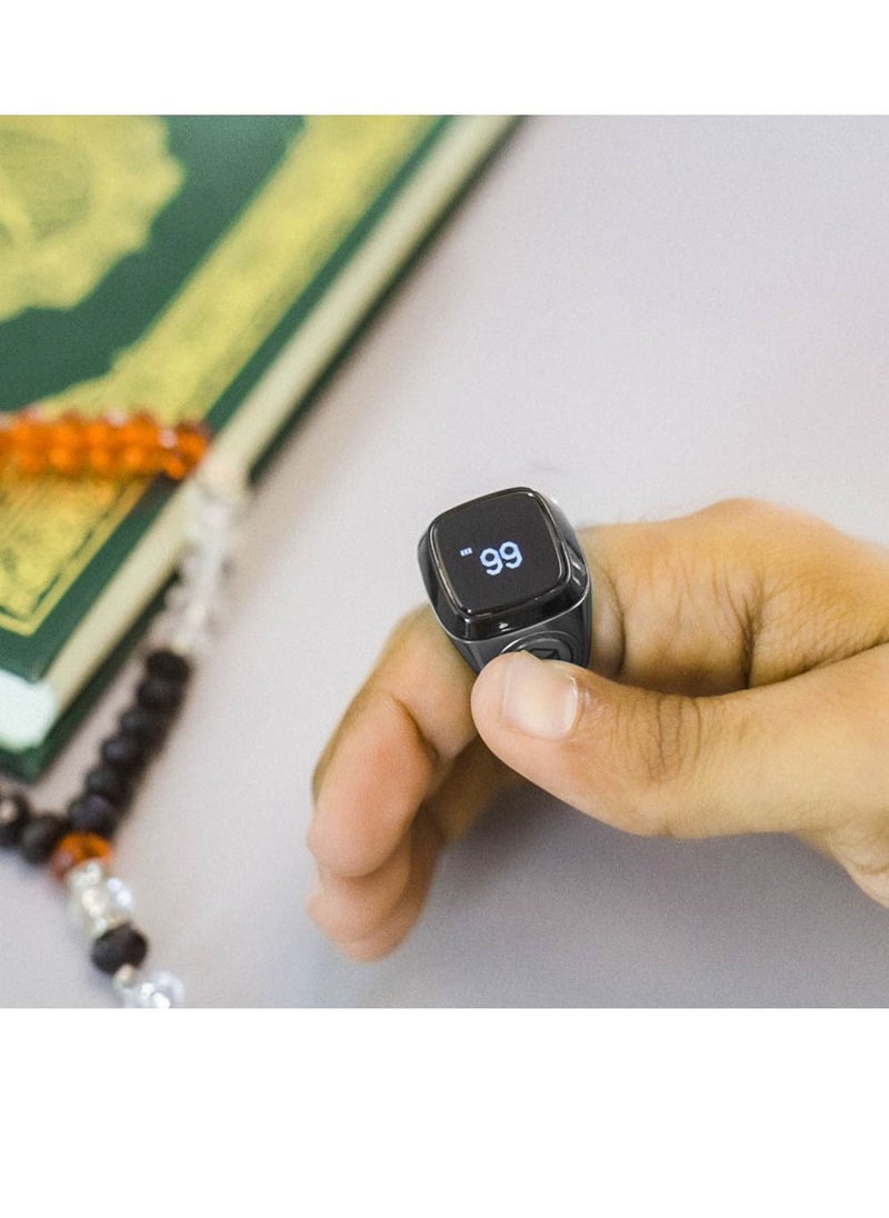 iQIBLA Smart Tasbih Zikr Metal Ring 22MM Space Grey  - Image 5