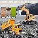 MQDMINI Remote Control Excavator and Dump Truck Toy Set RC Construction Vehicles Toy with Barricades Road Signs Simulated Rocks Lights and Sounds Birthday Gifts for Toddlers 312 year Boys Girls - Image 4