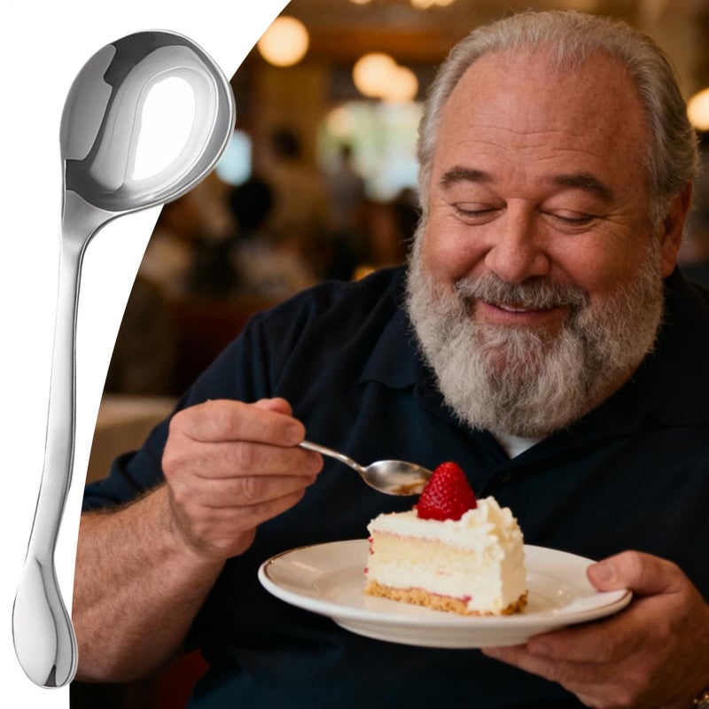 Left Hand Curved Adaptive Spoon Ergonomic Design Self Feeding Aid For Elderly - Image 4
