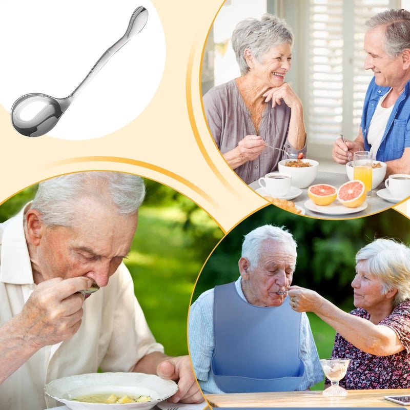 Left Hand Curved Adaptive Spoon Ergonomic Design Self Feeding Aid For Elderly - Image 5