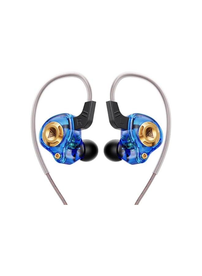 QKZ Entry-Level Gaming Headphones HiFi Game Earbuds Blue 11MM Wired-Earbuds Zero-Latency Transmission Mic for Gaming Music Video Calling in-Ear Headphones - Image 1