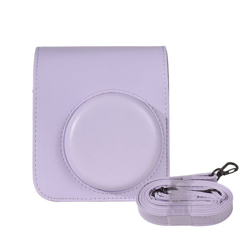 Instant Camera Protective Case PU Leather Camera Storage Bag with Removable Adjustable Shoulder Strap Replacement for Fujifilm instax mini 12 - Image 1