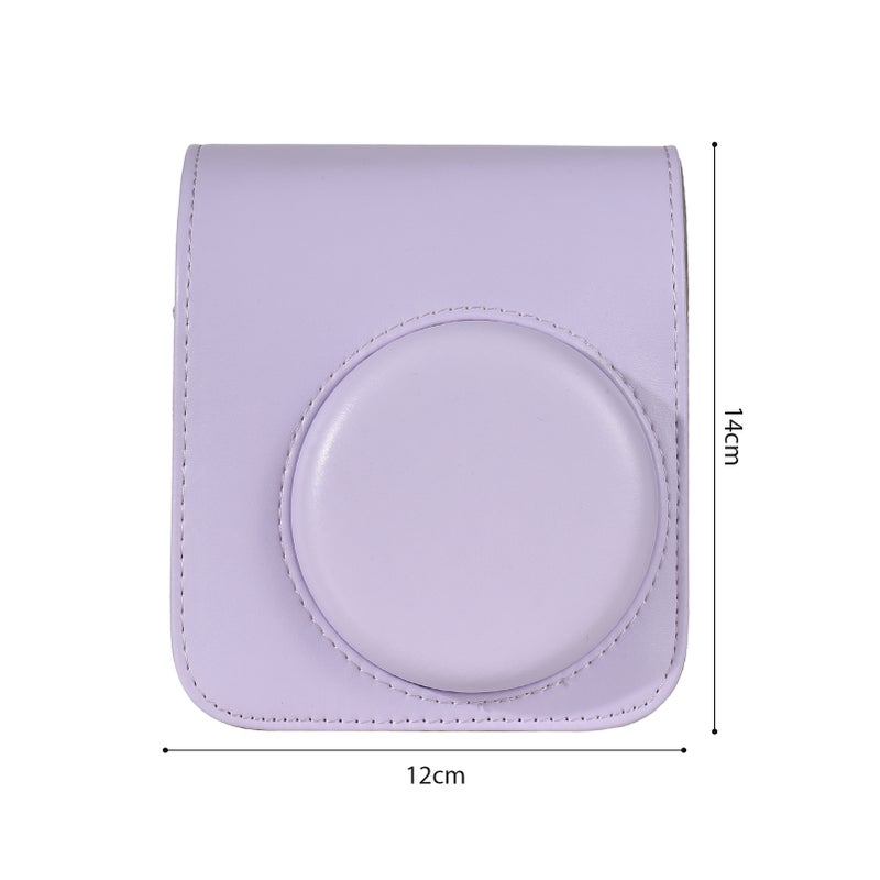 Instant Camera Protective Case PU Leather Camera Storage Bag with Removable Adjustable Shoulder Strap Replacement for Fujifilm instax mini 12 - Image 3