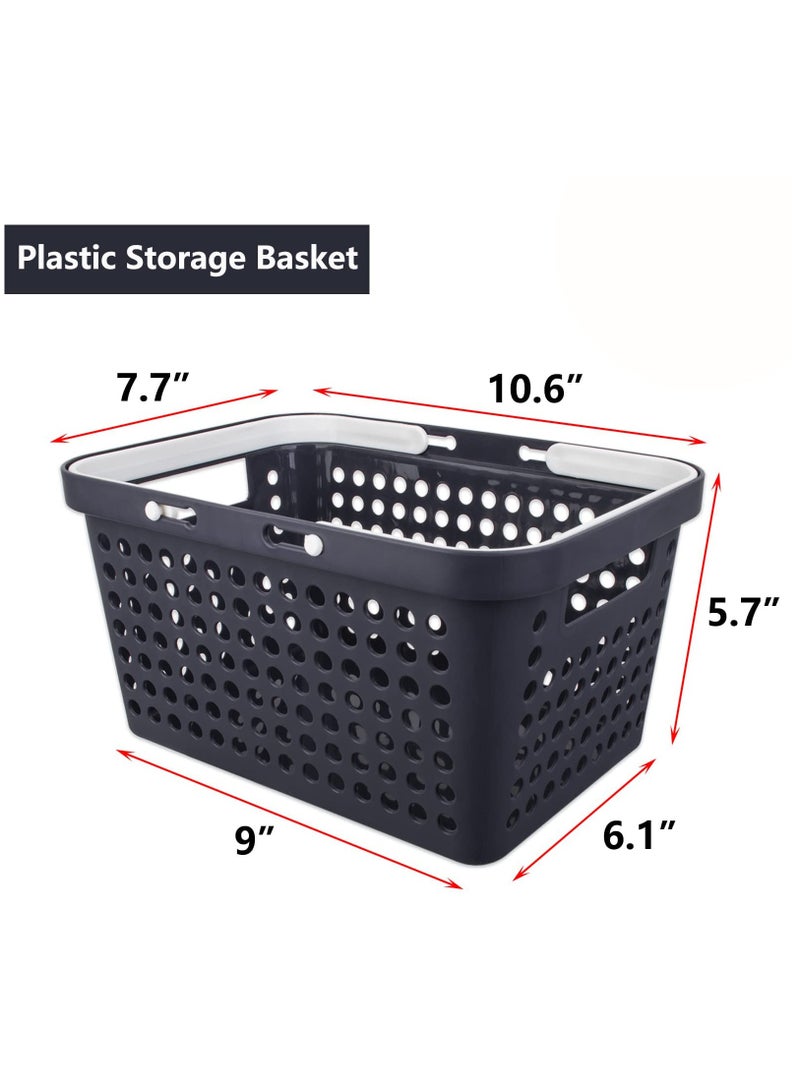 Portable Plastic Storage Basket with Handle - Versatile Shower, Kitchen, Bathroom, Dorm, Bedroom, and Gym Organizer - Ideal Storage Solution in Black. - Image 4