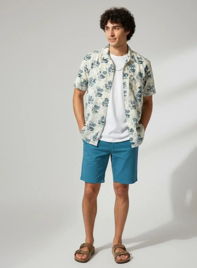 Truloom White Men Classic Floral Printed Casual Shirt for Men | Best Price UAE
