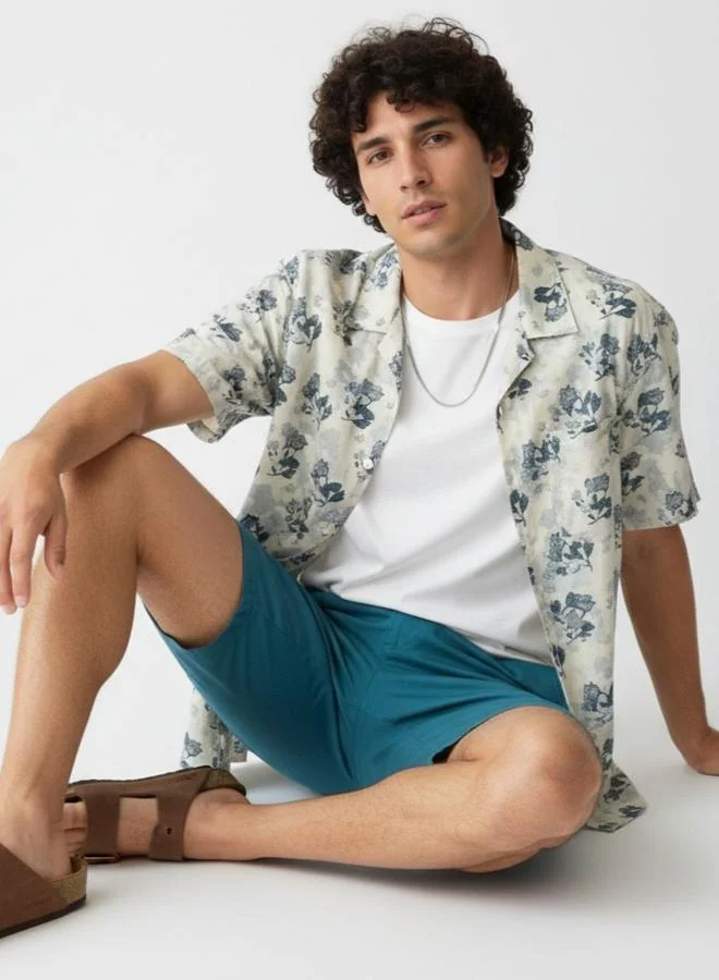 Truloom White Men Classic Floral Printed Casual Shirt for Men | Best Price UAE
