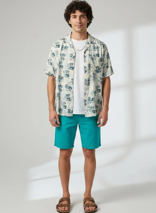 Truloom White Men Classic Floral Printed Casual Shirt for Men | Best Price UAE