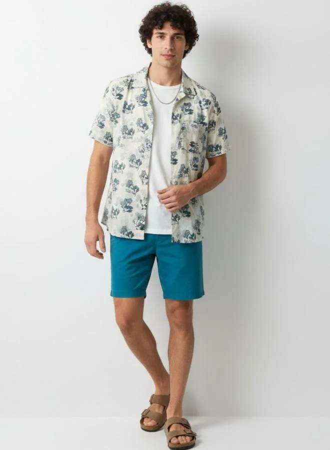 Truloom White Men Classic Floral Printed Casual Shirt for Men | Best Price UAE