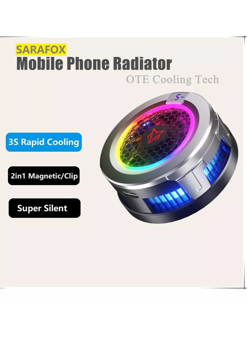 Sarafox The Sarafox B7 magnetic cooling fan comes with RGB lighting and stable magnetic adsorption. Intelligent temperature control by adjusting the fan speed. Small, portable size. Silent, which doesn't affect your gaming experience  - Image 4