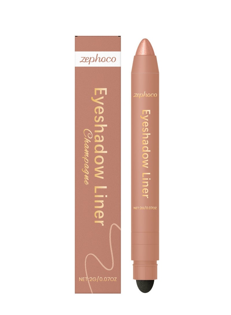 zephoco 2 In 1 Eyeliner Eyeshadow, Long-Lasting Waterproof Smudge-Proof Duo Eye Shadow Stick, Two-Color Eyeliner, Gentle & Smooth Application, Easy to Color, Creat Smokeshow Make Up (Champagne) - Image 1