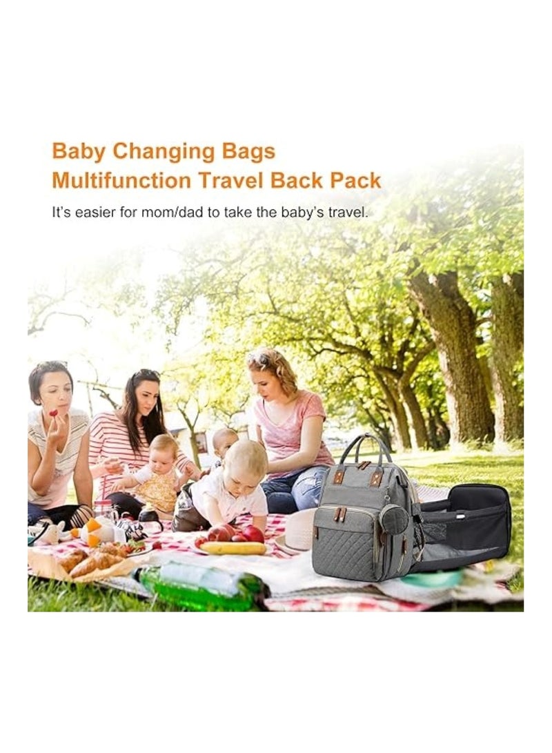 Huitich Multifunction Travel Back Pack Maternity Baby Changing Bags Large Capacity Waterproof and Stylish Grey - Image 4