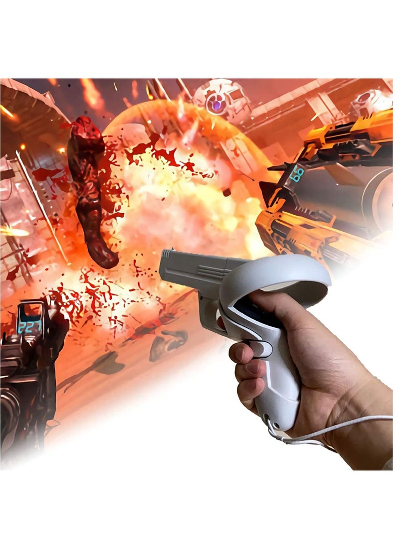 Generic - VR Gamepad Compatible with Meta/Oculus Quest 2 Controllers, Grips Accessories VR Gamepad Handle Enhanced FPS Gaming Shooting Experience with Quest 2 Controller, Immersion enhanced interaction. - Image 1