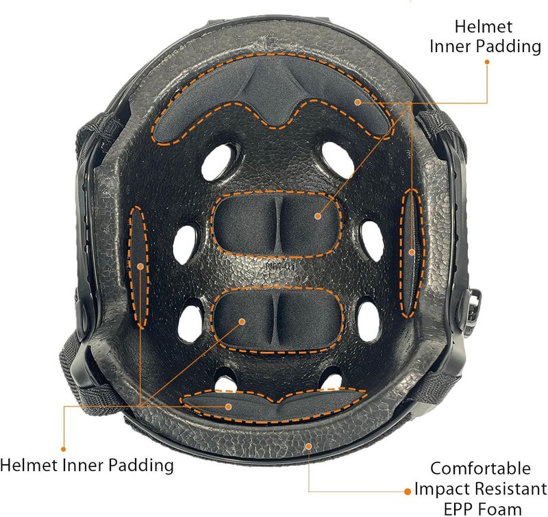 ATAIRSOFT PJ Type Tactical Multifunctional Fast Helmet with Visor Goggles Version DE - Image 3