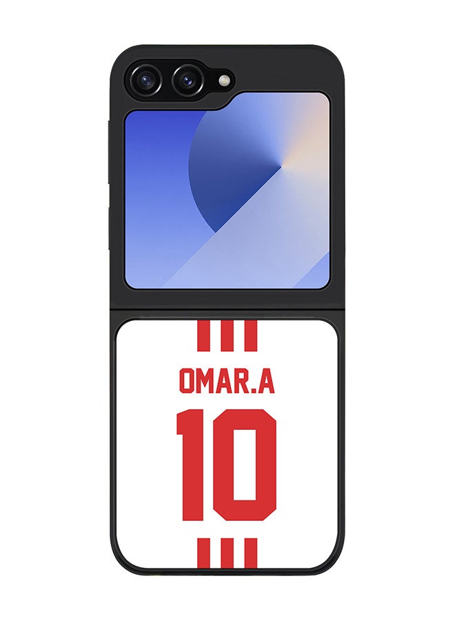Stylizedd Rugged Black edge case for Samsung Galaxy Z Flip6, Slim fit Case Flexible Anti Drop TPU Gel Thin Cover - Football Team - UAE, Player Name - Omar.A - Image 1