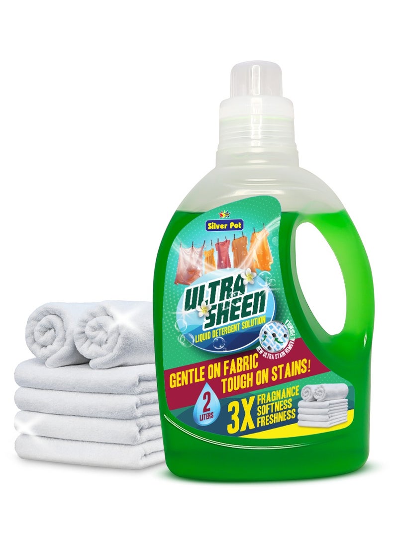 Silver Pot Green Liquid Laundry Detergent – 2 Litres, Powerful Deep Clean Formula, Fresh Scent, Suitable for All Washers - Image 1