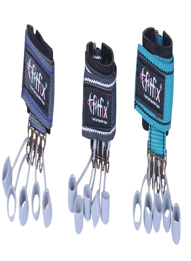 جهاز Fitfix® لتقوية قبضة الأصابع، جهاز لتمارين الساعد، حزام مقاومة لتمارين اليوغا اليدوية، جهاز لتوسيع الأصابع، جهاز لتمارين تمديد الأصابع، جهاز لتسلق الأصابع، جهاز لإعادة تأهيل اليد المصابة بالشلل، جهاز لتمارين تقوية قبضة اليد في المنزل، مزود بـ 5 حلقات مرنة - Image 5