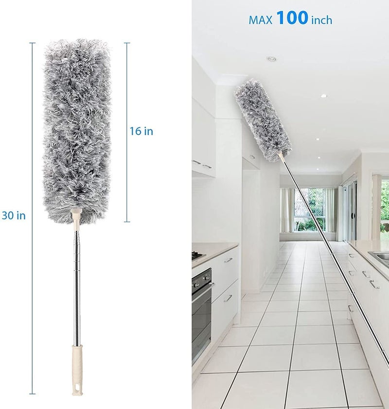 TNEMEC Microfiber Feather Duster 30100 inch Extendable and Bendable Long Handle Pole AllRound Cleaning NonScratch Washable Ceiling Fan Furniture High Ceiling Fans Dust Cobweb Cleaning - Image 5