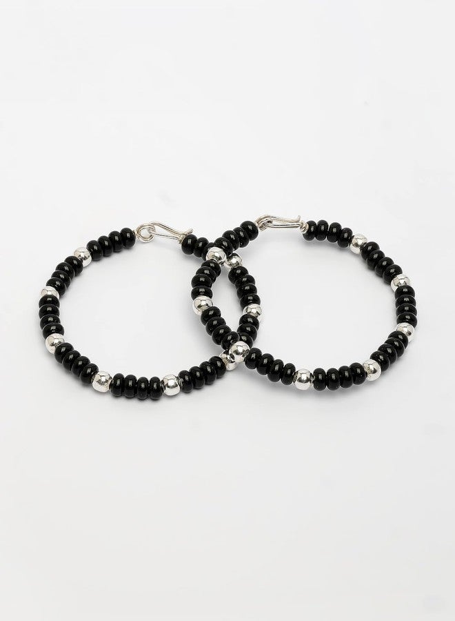 NVR Kids Set of 2 Rhodium Plated Artificial Beads Nazariya Link Bracelet - Image 3