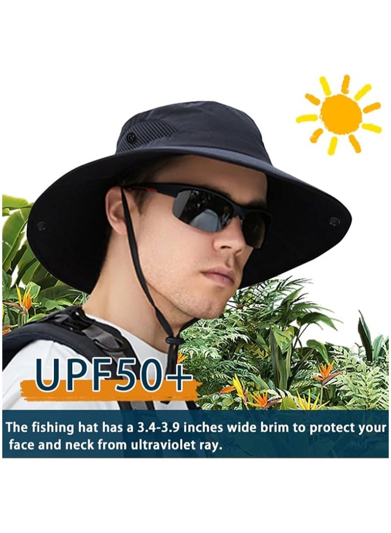 Goolsky Sun Hats for Men Women, Wide Brim Bucket Hats UV Protection UPF50+ Waterproof Boonie Hats for Fishing Hiking Camping - Image 2