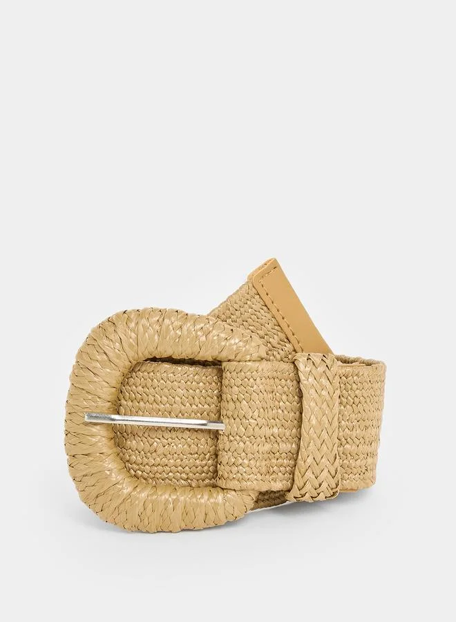 ستايلي حزام منسوج بلون كاكي