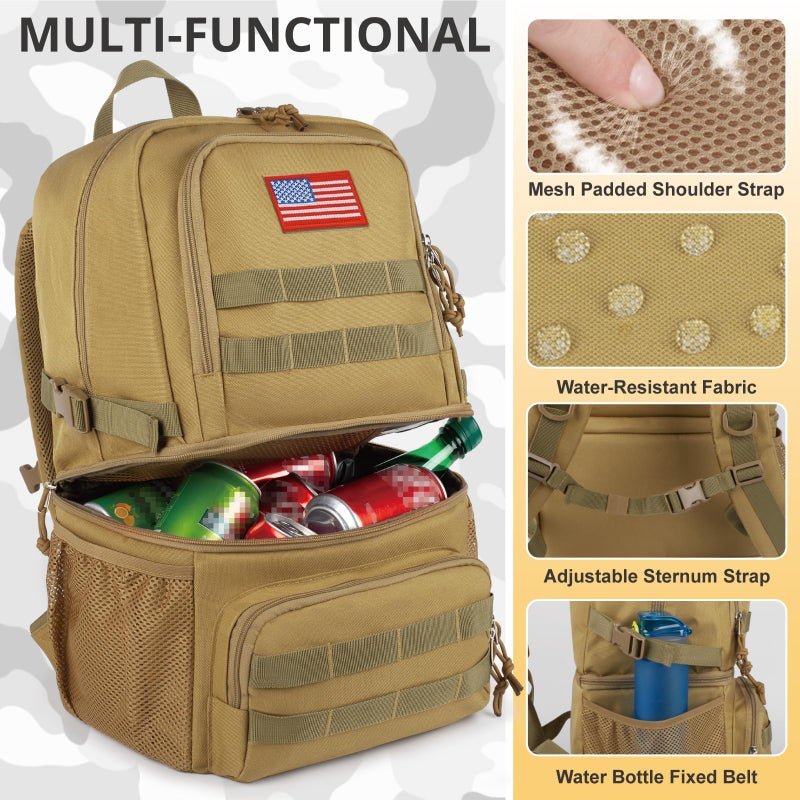ATRIPACK Tactical Double Deck Cooler Backpack for Men,Large Lunch Backpack with 2 Compartment,Soft Coolers Bag Water-Resistant Leak Proof Coolers Bag Beach Picnic - Image 5