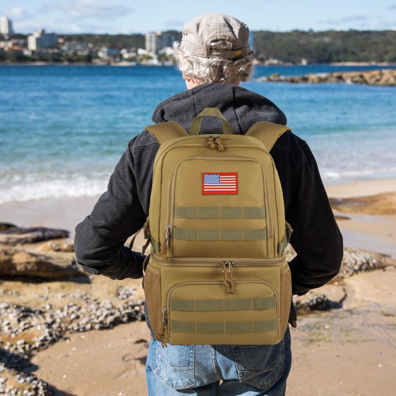 ATRIPACK Tactical Double Deck Cooler Backpack for Men,Large Lunch Backpack with 2 Compartment,Soft Coolers Bag Water-Resistant Leak Proof Coolers Bag Beach Picnic - Image 2