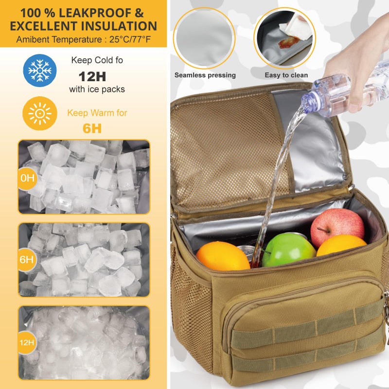 ATRIPACK Tactical Double Deck Cooler Backpack for Men,Large Lunch Backpack with 2 Compartment,Soft Coolers Bag Water-Resistant Leak Proof Coolers Bag Beach Picnic - Image 3