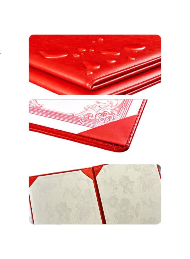 Dsb (Dishibi) Leather Speech Folder A4, Contract Cover, Speech Folder Board, Red File Folder, Speech Book, Host Poetry Reading Book [2 Inner Pages] 50862 - Image 3