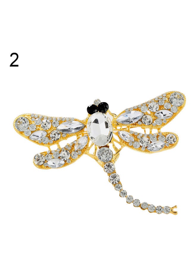 NIBEMINENT Women's Fashion Dragonfly Crystal Brooch Lovely Rhinestone Scarf Pin Jewelry  - Image 1